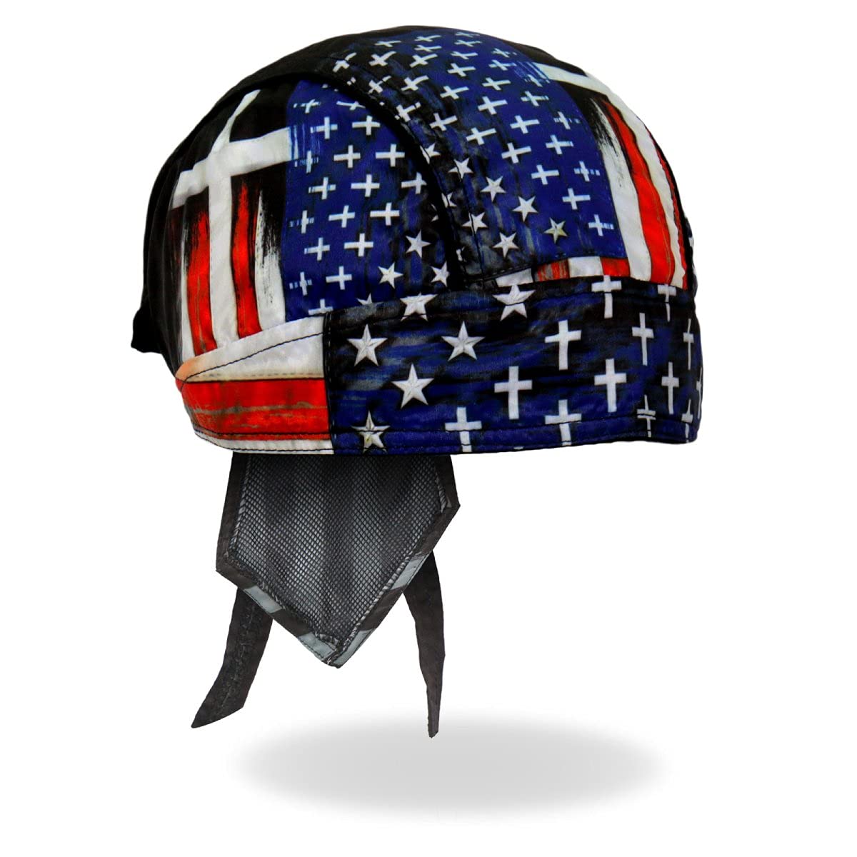 Hot Leathers HWH1120 Flag Cross Headwrap - One Size Multi