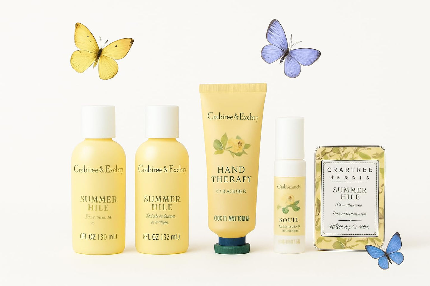 Crabtree & Evelyn Summer Hill Personal Travel Bath Set (6 Pieces - (3oz) bath and shower gel (3oz) body lotion (0.9oz) hand cream (0.33oz) body mist Beauty & Personal Care Crabtree & Evelyn