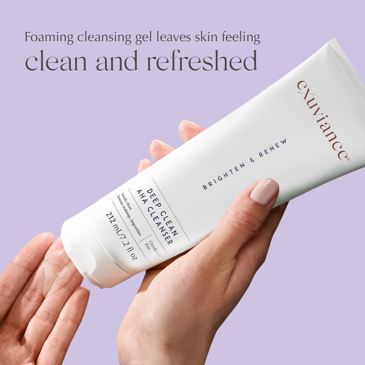 EXUVIANCE Deep Clean AHA Foaming Face Cleanser and Makeup Remover with Glycolic Acid, Soap-Free, 7.2 fl. oz. Beauty & Personal Care EXUVIANCE