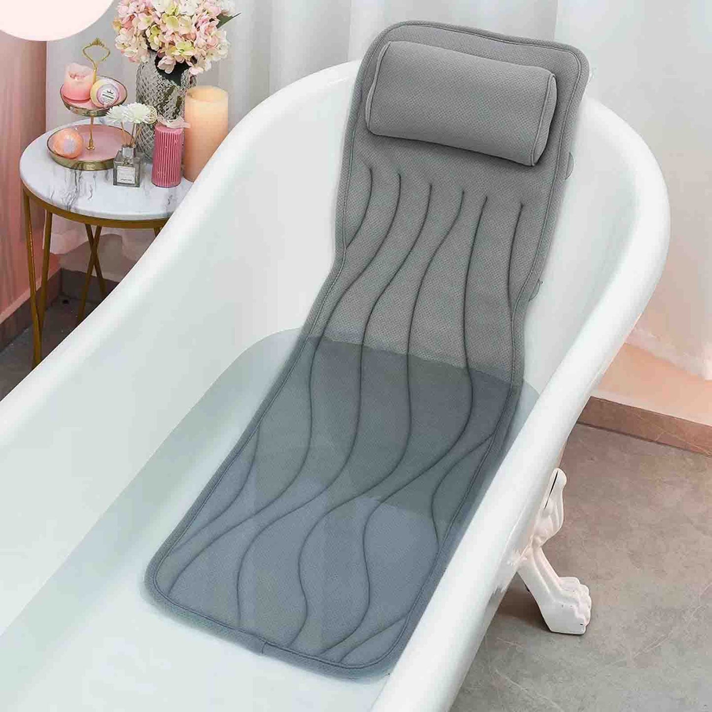 JYXYXSCP Full Body Bath Pillow, Anti-Slip Cushion for Bathtub Lumbar Support, Relieve Fatigue Lumbar Support Cushion, with Suction Cup Design (A 124 * Beauty and Personal Care JYXYXSCP
