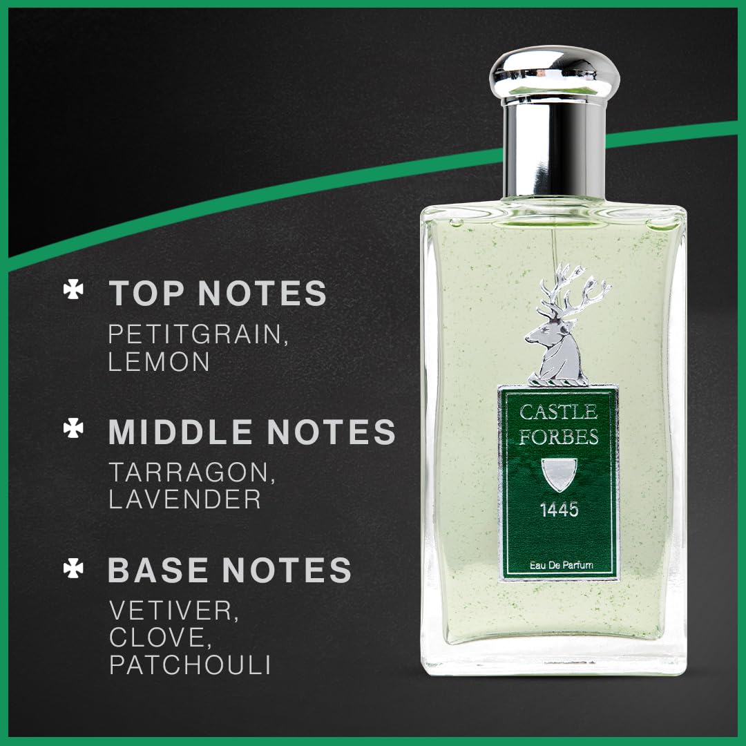 Castle Forbes 1445 Fragrance for Men, 100ml | Light & Timeless Cologne Scent w/Essential Oils | Distinctly British, Paraben-Free, Cruelty-Free Beauty & Personal Care Castle Forbes