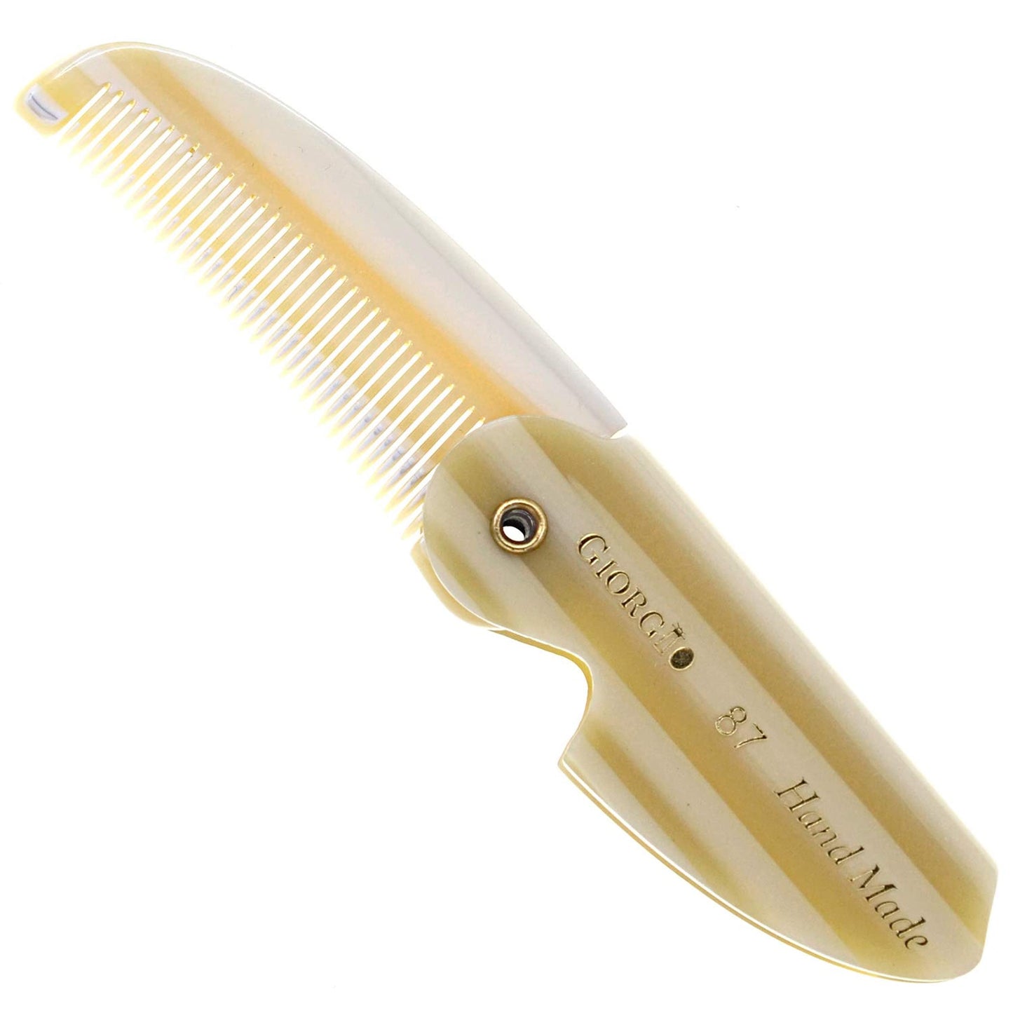 Giorgio G87 Folding Mustache and Beard Comb, Small Pocket Comb for Men Everyday Grooming and Hair Care. Handmade, Saw-cut and Hand Polished Styling Beauty and Personal Care GIORGIO