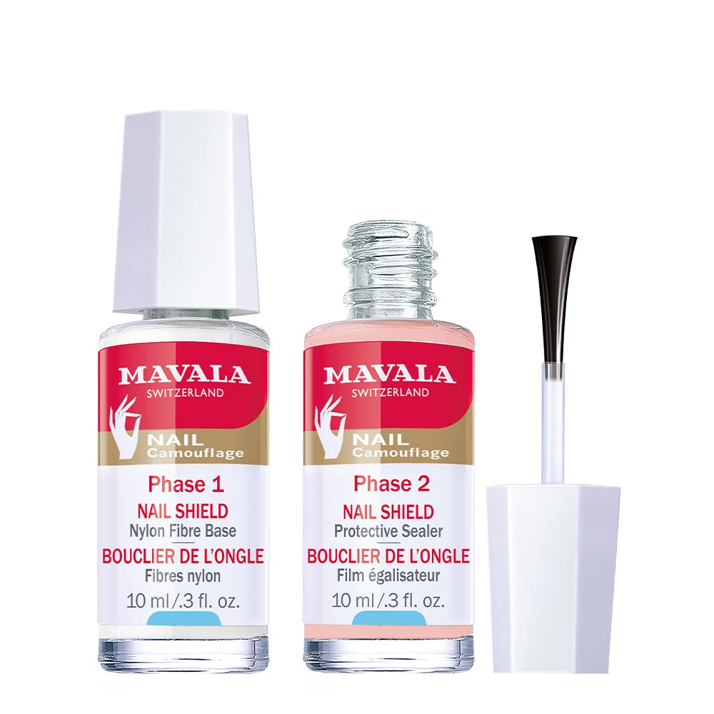 Mavala Nail Shield, 2 Count, Phase 1 & 2, Clear Nail Polish Top Coat, Nail Strengthener, Nail Growth & Nail Hardener Treatment, Nail Care and Repair Beauty & Personal Care MAVALA