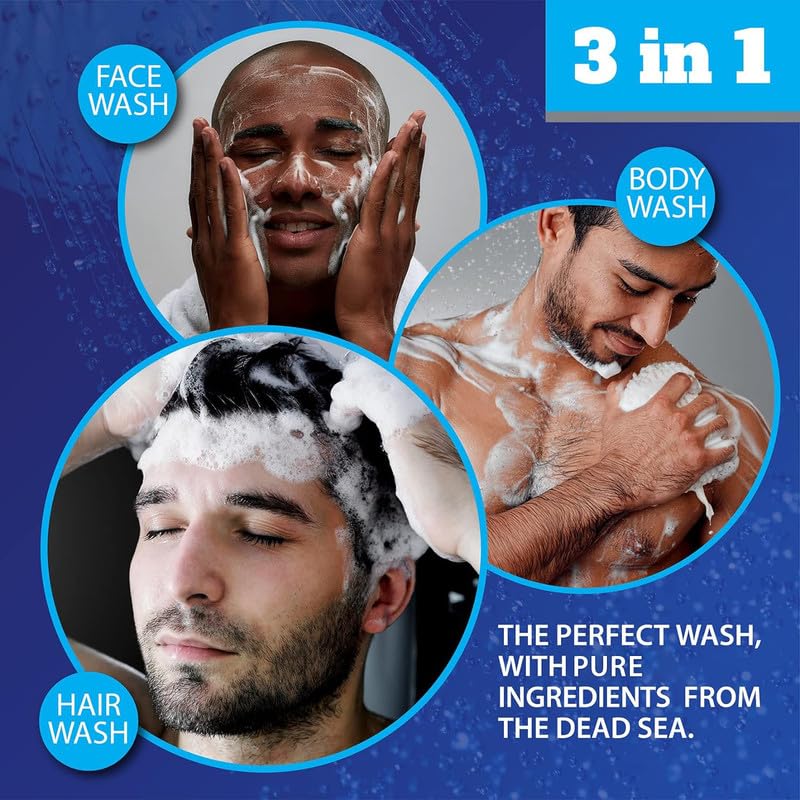 Dead Sea Collection Amber Wood Men’s Body Wash - 3 in 1 Body Wash for Men for Hair, Face & Body - Moisturizing Shower Gel with Dead Sea Minerals Beauty and Personal Care Dead Sea Collection