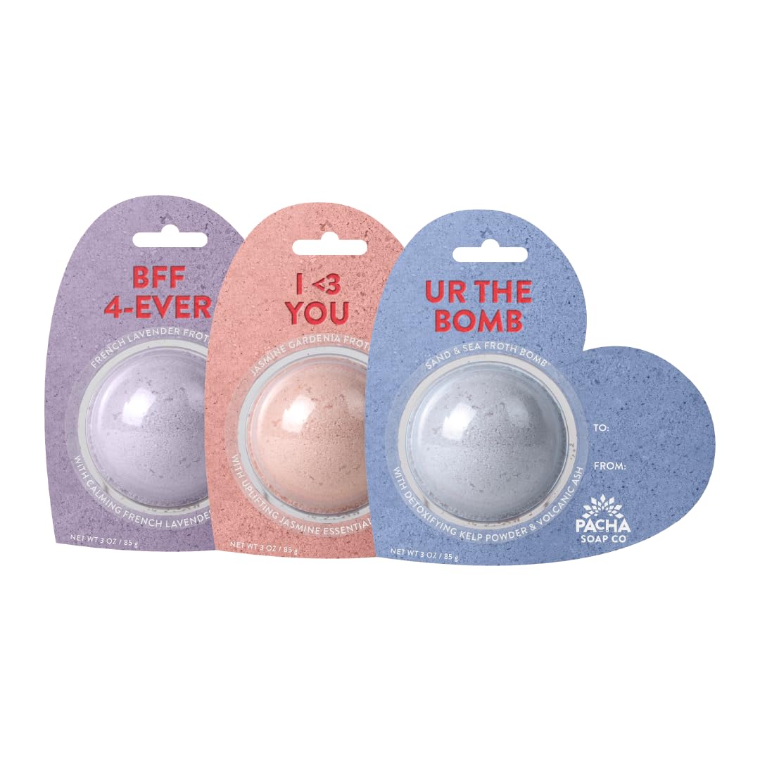 PACHA SOAP Co. Bath Bomb Cards, Variety 3 Pack - Scents of French Lavender, Sand & Sea, and Jasmine Gardenia Nourishing, Moisturizing, Naturally… Beauty & Personal Care Pacha Soap Co
