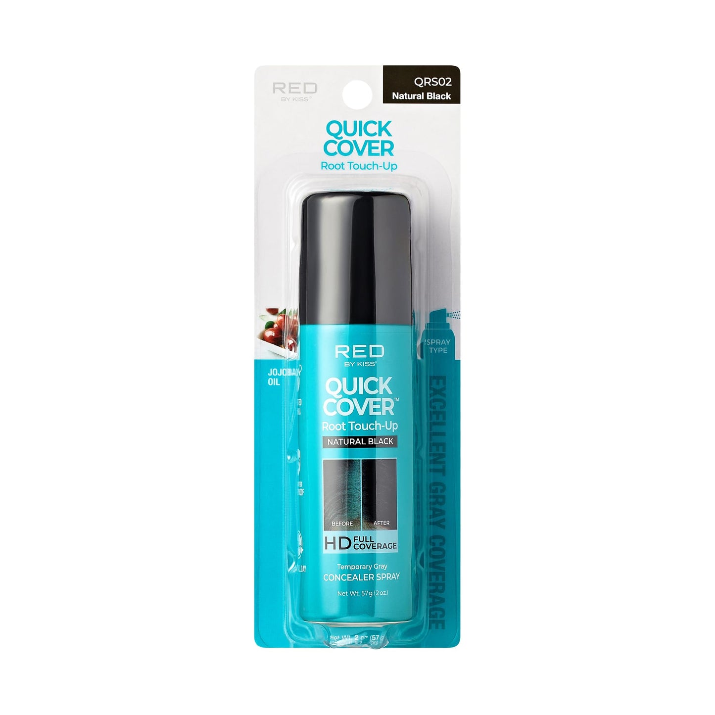 Red by Kiss Quick Cover Root Touch-Up Spray, Waterproof & Smudge-Proof Gray Coverage, Quick-Dry Formula with Jojoba Oil, Lightweight & Travel-Friendly Beauty & Personal Care Red by Kiss