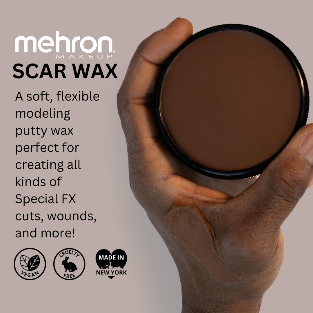 Mehron Scar Wax Special FX Modeling Putty | Moldable Soft Wax for Special FX | Made in the USA | SFX Makeup for Creating Fake Scars, Fake Wounds Beauty & Personal Care Mehron