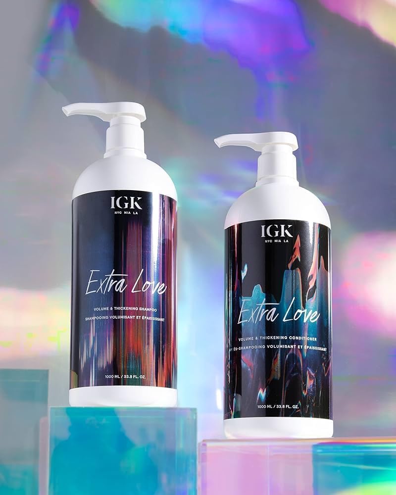 IGK EXTRA LOVE Volume & Thickening Shampoo & Conditioner Set | Volume + Scalp Balance + Oil Balance | Vegan + Cruelty-Free | 33.8 oz (Pack of 2) Beauty & Personal Care IGK