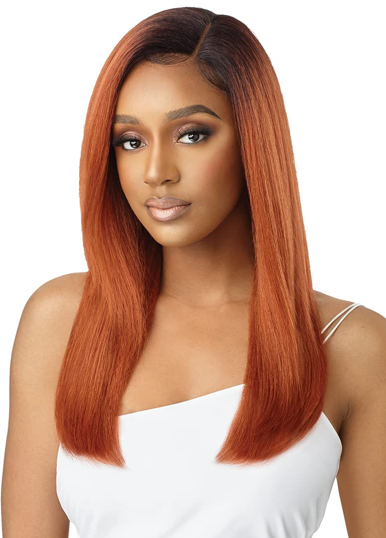 Outre Lace Front Wig Natural Yaki 22" (DRFF RED PLUM)