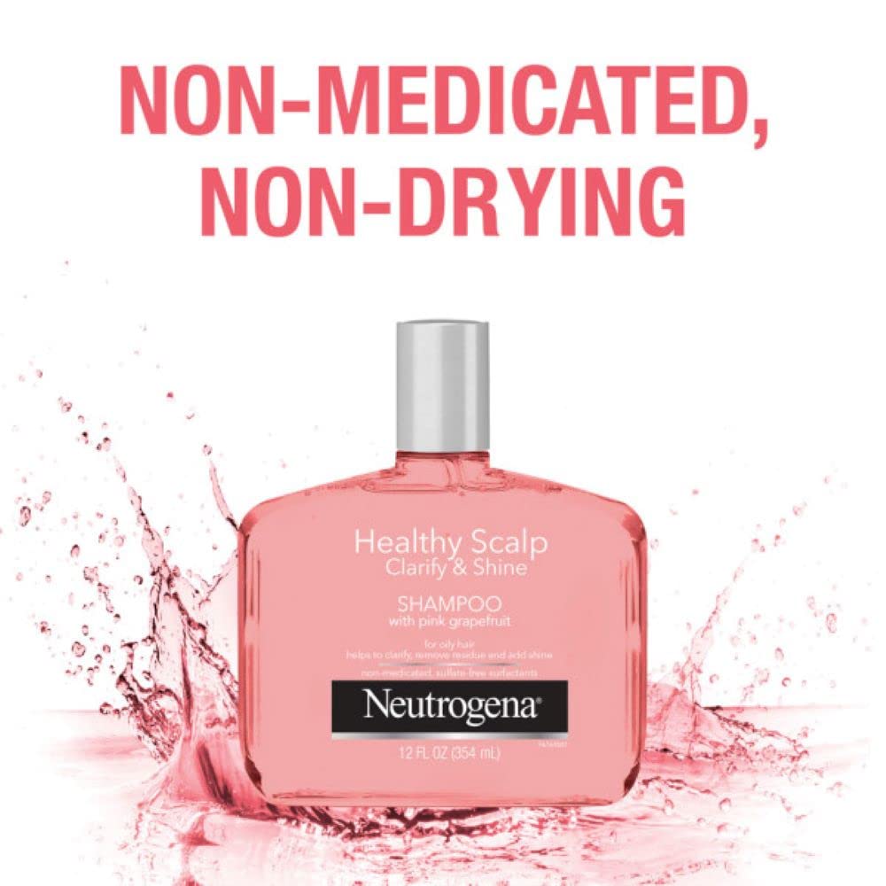 Neutrogena Exfoliating Healthy Scalp Clarify & Shine Shampoo for Oily Hair and Scalp, Anti-Residue Shampoo with Pink Grapefruit, pH-Balanced, Paraben Beauty & Personal Care Neutrogena
