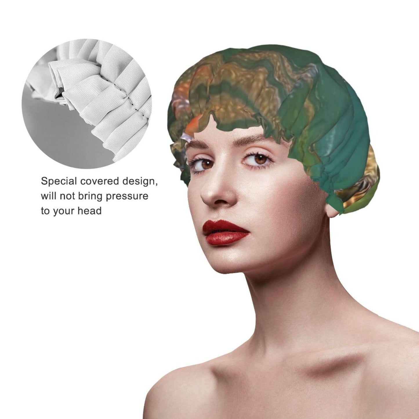 Brook Trout Fly Fishing Shower Cap for Women Men Large Reusable Shower Bonnet Double-Layer Waterproof Bath Caps Elastic Band Hair Hat for All Beauty and Personal Care BWLHJKE