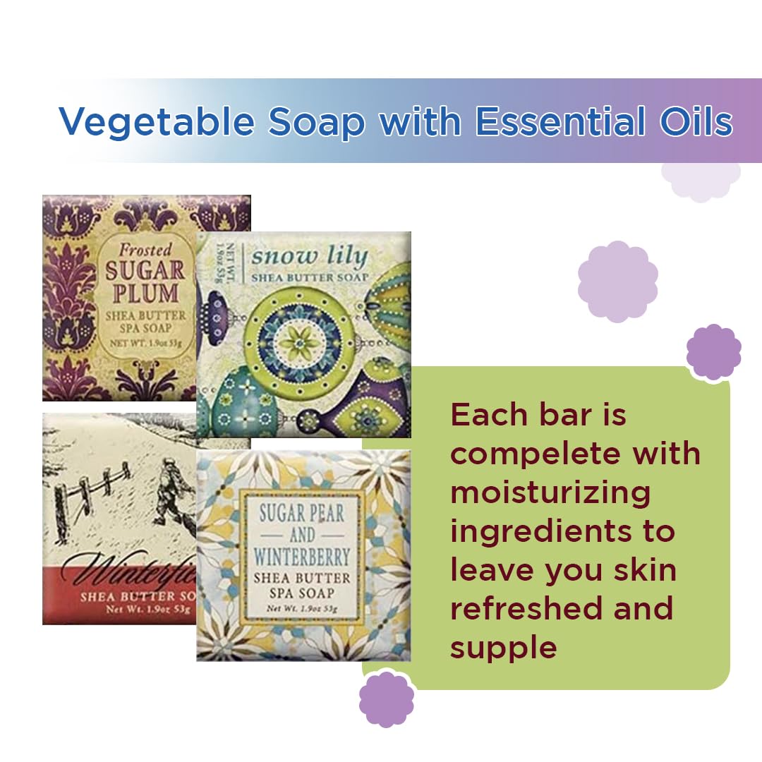 Greenwich Bay Shea Butter Soap Sampler - Boxed Set of 4 Assorted Scents (Christmas Holiday 2) Beauty & Personal Care Greenwich Bay