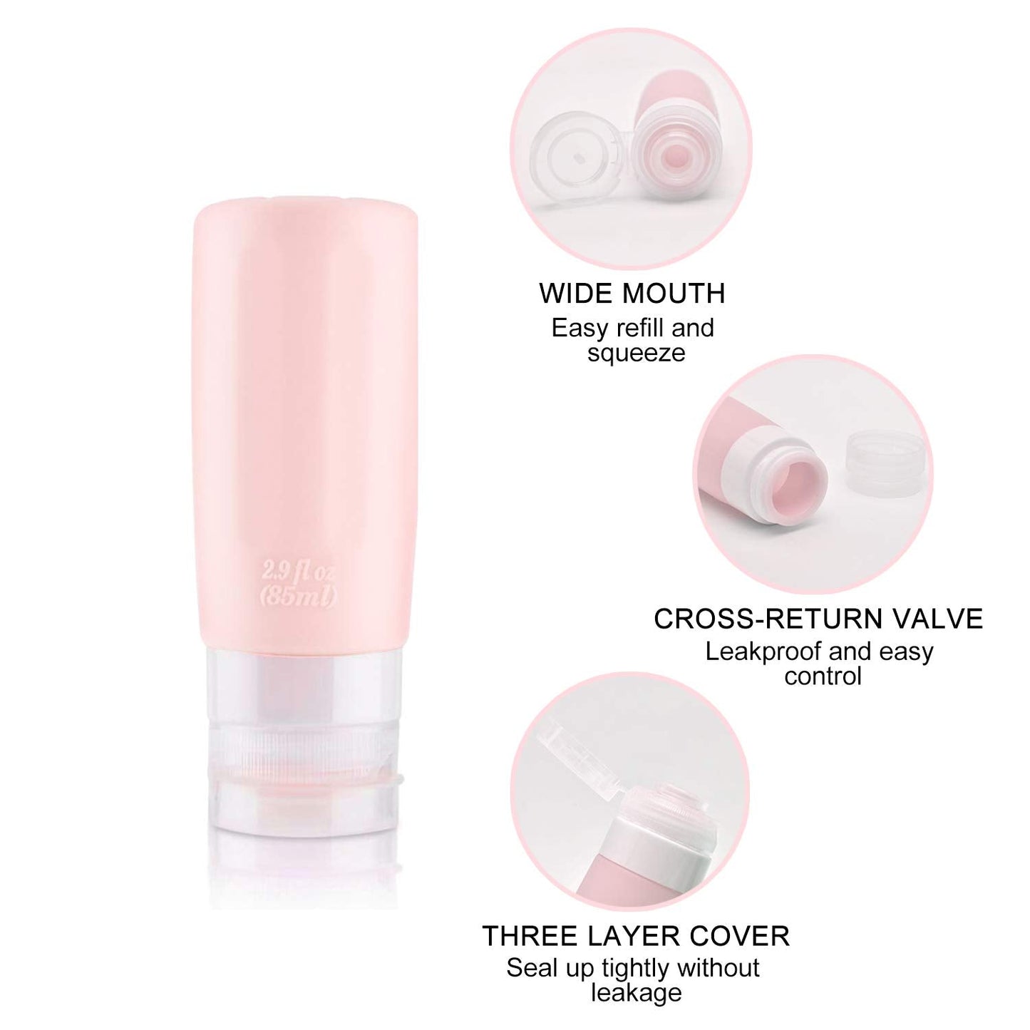 Travel Bottles Kit, TSA Approved Leak Proof Portable Toiletry Containers Set, Clear PET Flight Size Cosmetic Containers for Lotion, Shampoo Beauty & Personal Care Vitog
