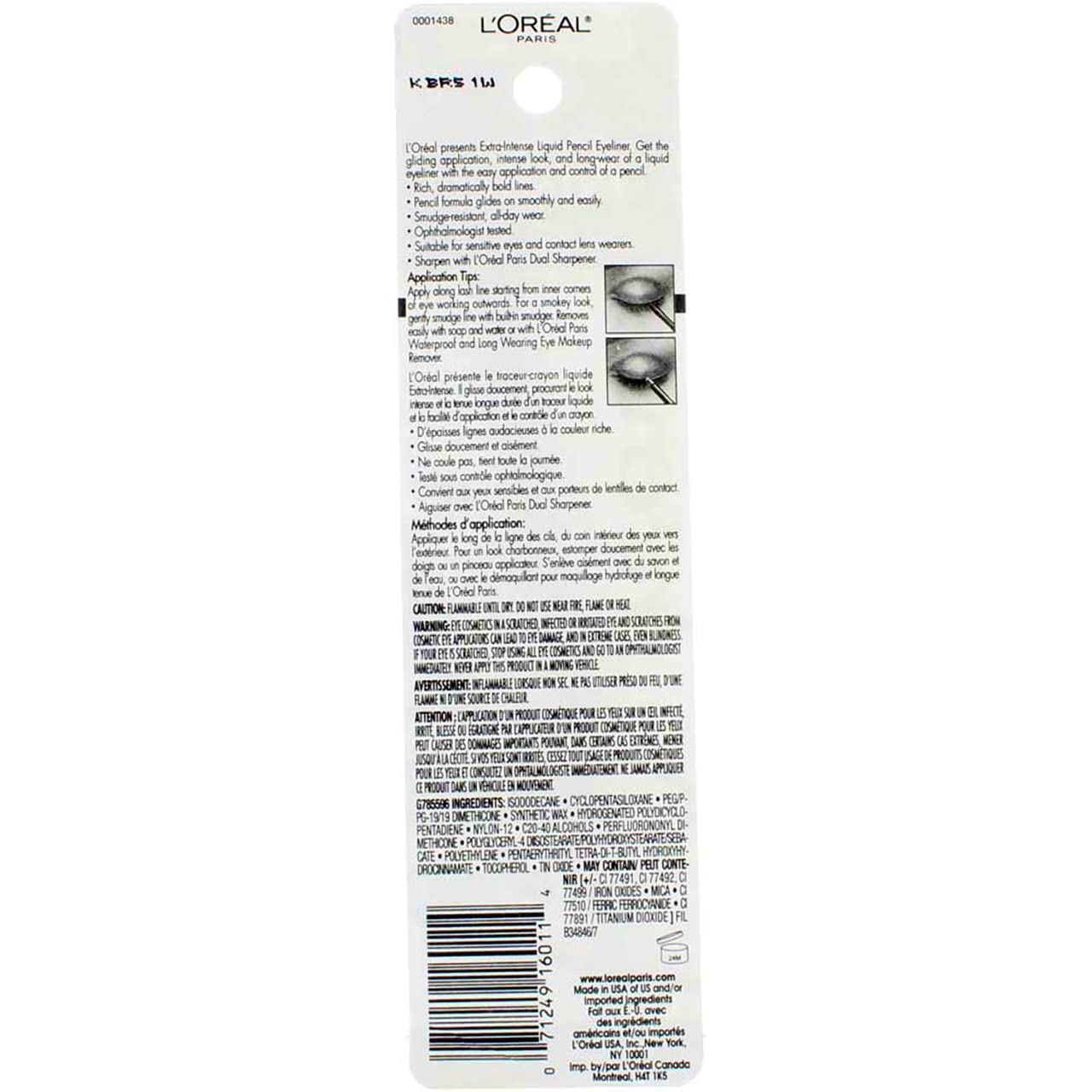 L'Oréal Paris Extra-Intense Pencil Eyeliner, 798 Black (Pack of 2) Beauty & Personal Care L'Oreal Paris