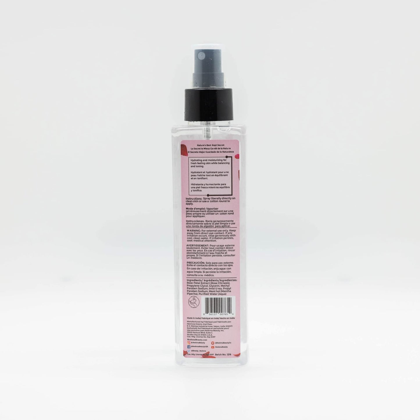 Reshma Beauty Rose Water Toner | Hydrating Mist for All Skin Types and Hair Types| Plant-Based Facial Toner |No Dye and Alcohol Free| for Daily Use Beauty & Personal Care Reshma Beauty