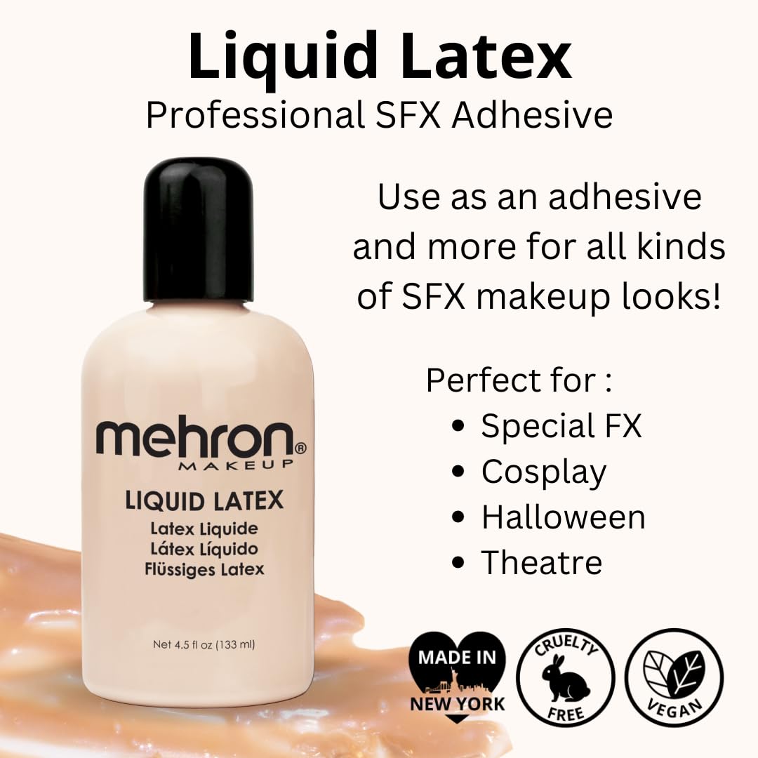 Mehron Makeup Liquid Latex (4.5 oz) (Light Flesh) Beauty & Personal Care Mehron