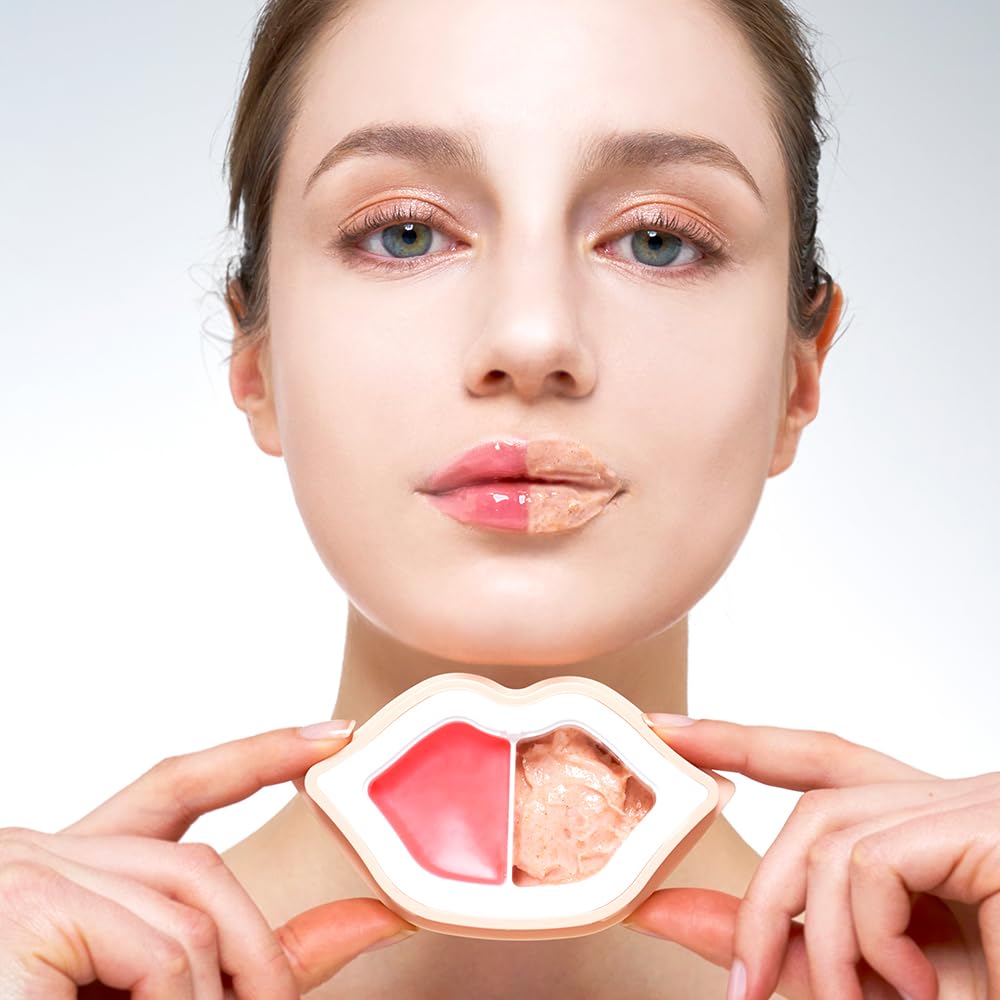 KOCOSTAR On-the-Go Lip Care Kit (Lip Scrub+Lip Oil in Cream+Lip Mask) : Nourish, Hydrate, and Plump Dry Lips Hydrogel Lip Masks Beauty and Personal Care KOCOSTAR