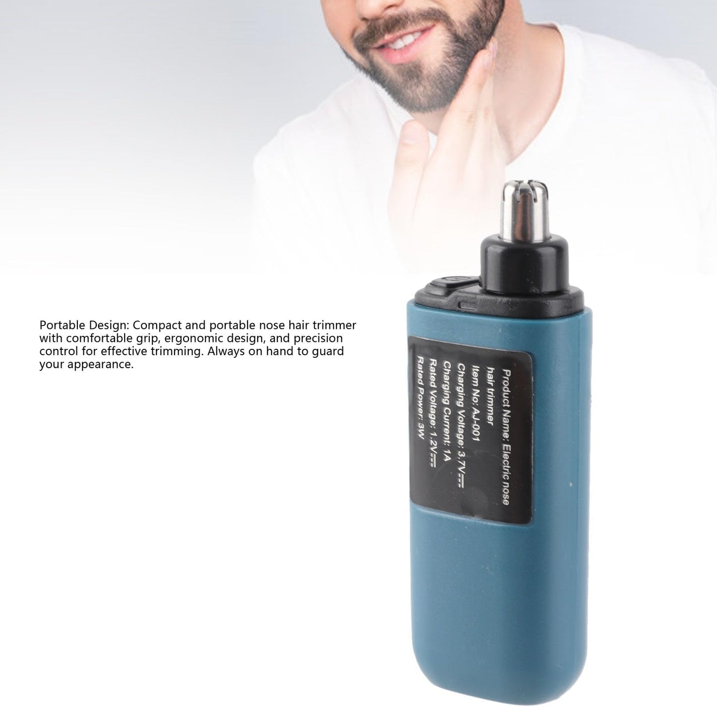 Marhynchus Compact and Portable Nose Hair Trimmer, Electric Hair Clipper for Men with Round Flat Blade Head, 130mAh Rechargeable Nose Trimmer Beauty and Personal Care Marhynchus