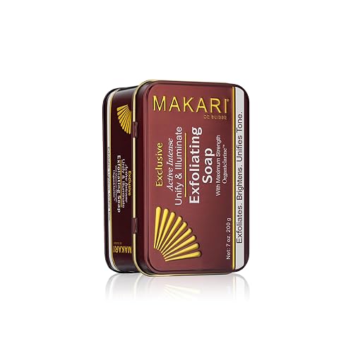 MAKARI Exclusive Active Intense Exfoliating Soap (7oz) | Unify & Illuminate | Advanced Brightening Bar for Dark Spots and Blemishes | Exfoliates Dead Beauty & Personal Care MAKARI