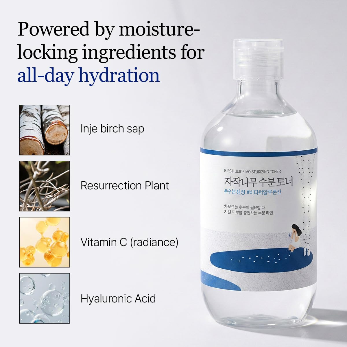 ROUND LAB Birch Juice Moisturizing Toner (Unscented) | Vita Hyaluronic Acid, Alcohol-Free, Fragrance & Essential Oil-Free Hydrating Toner (10.1fl.oz) Beauty & Personal Care ROUND LAB