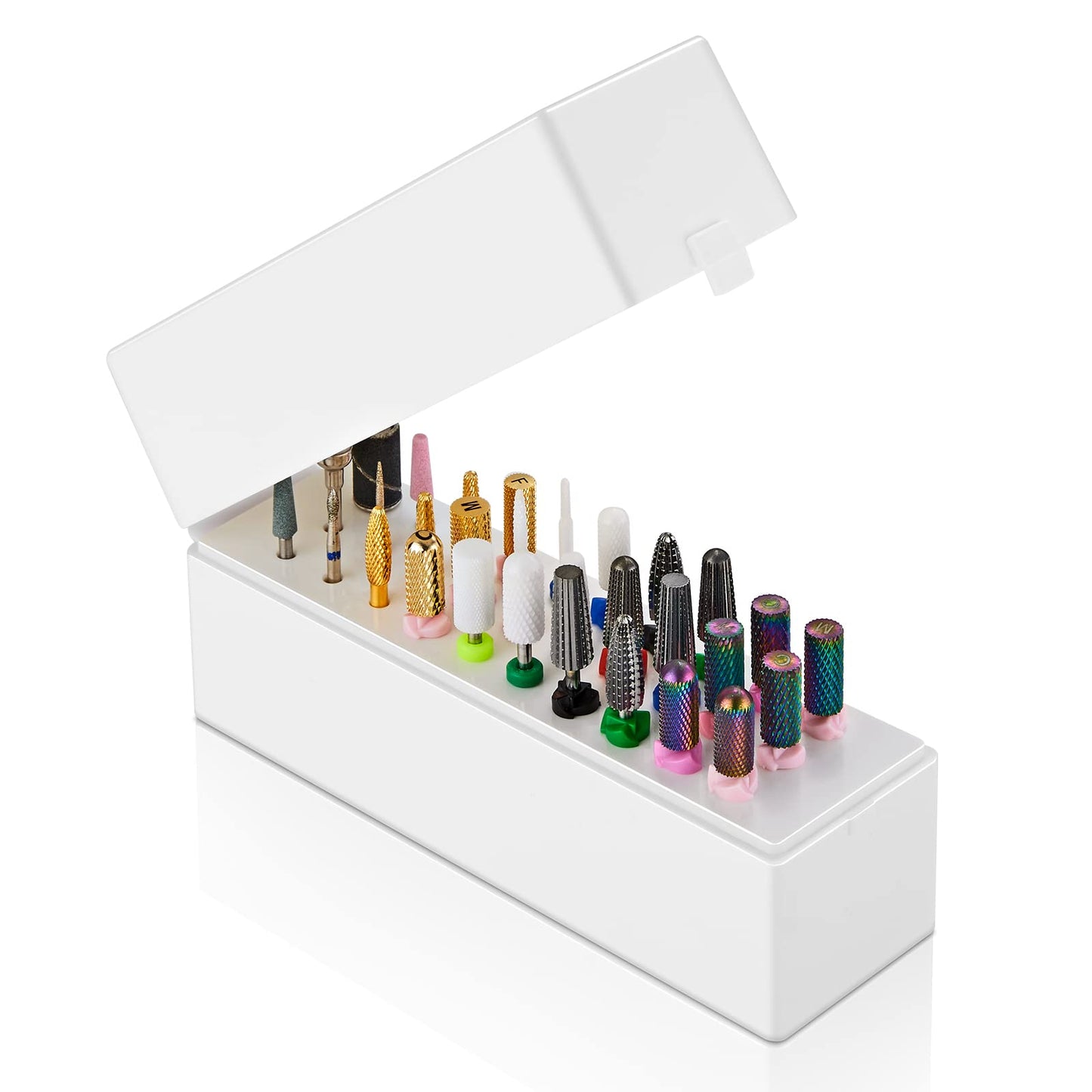 Makartt Nail Drill Bits Holder,Dustproof Stand Displayer Organizer Container Case 30 Holes drill bit holder nail tech Professional Nail art Tools(Not Beauty & Personal Care Makartt