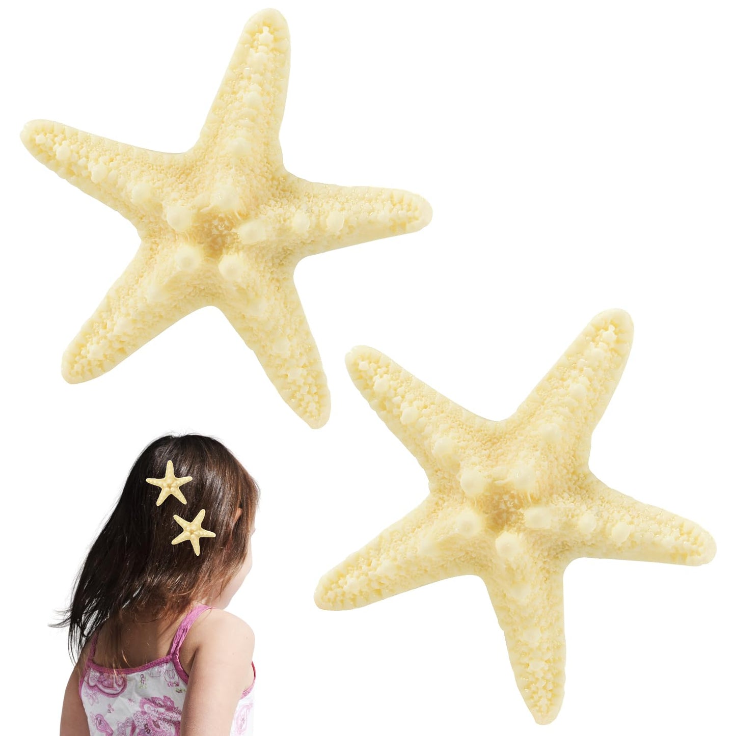 OBTANIM 2 Pcs Starfish Hair Clip Resin Beach Sea Star Hair Pins Mermaid Hair Clips Accessories for Women and Girls Beauty & Personal Care OBTANIM