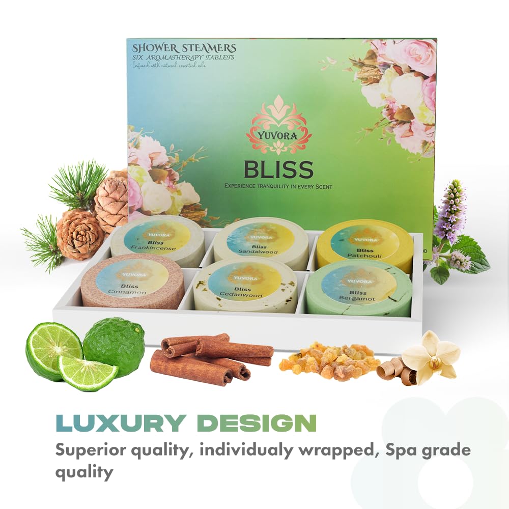 Yuvora Shower Steamers Gift Set - 6 Aromatherapy Shower Bombs with Essential Oils - Natural Spa Fizzies for Women & Men - Self-Care Kit… Beauty & Personal Care Yuvora