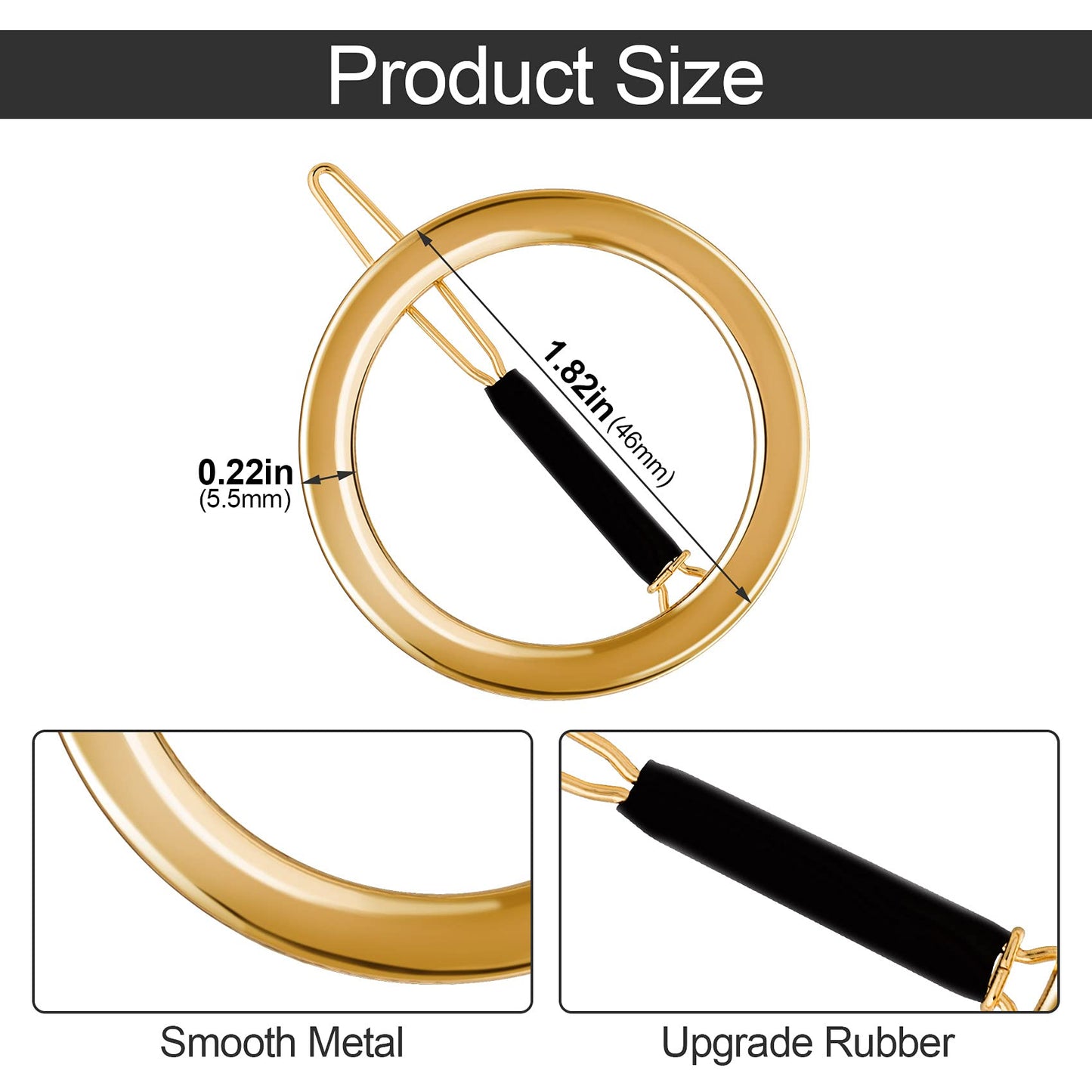 PAGOW 4 Pcs Minimalist Hair Clip for Women, Gold & Sliver Hollow Hoops Round Circle Geometric Metal Hair Clip, Dainty Circle Bobby Pin Ponytail Holder Beauty & Personal Care PAGOW