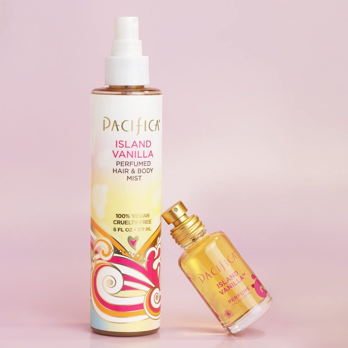 Pacifica Island Vanilla Spray Perfume & Hair and Body Mist Set - Tahitian Vanilla Clean Fragrance Duo, Essential Oil Blend, Alcohol-Free Hair/Body Beauty & Personal Care Pacifica