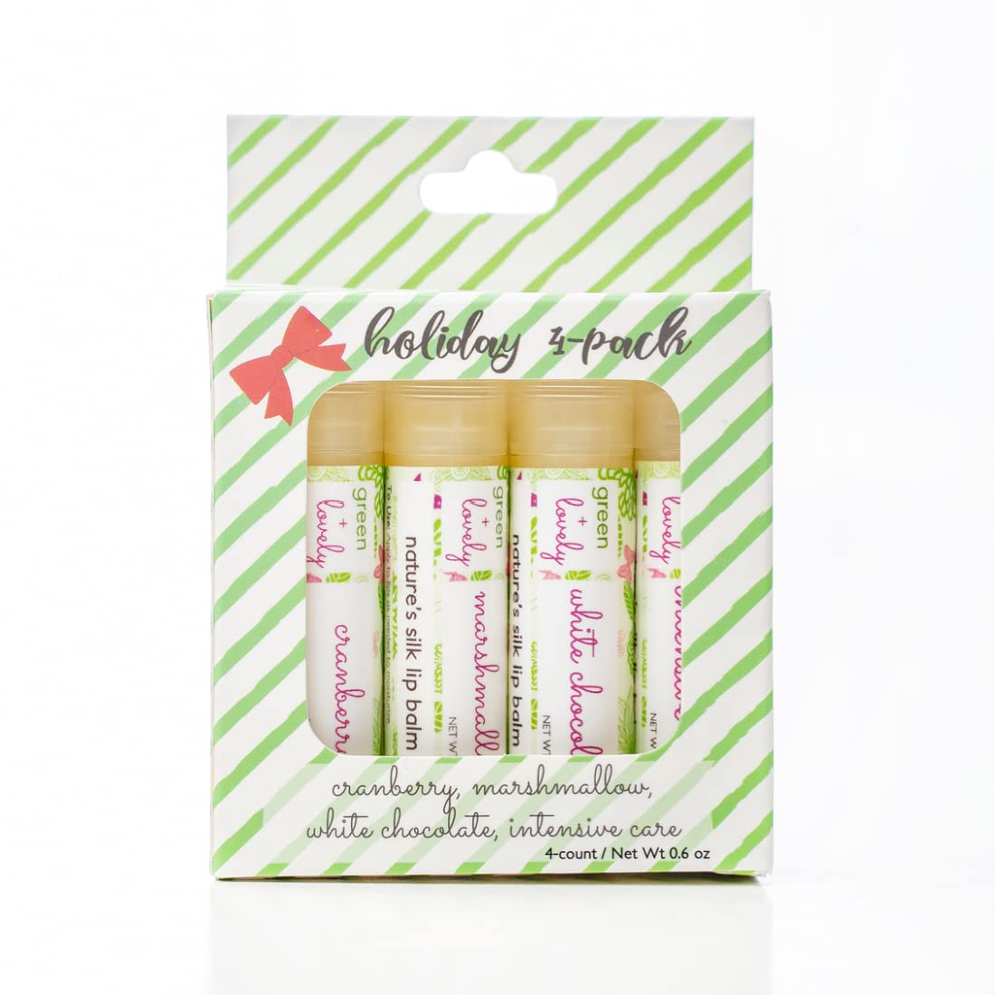 Nature's Silk Lip Balm, Organic (Holiday 4-pack Variety) Beauty and Personal Care Green + Lovely