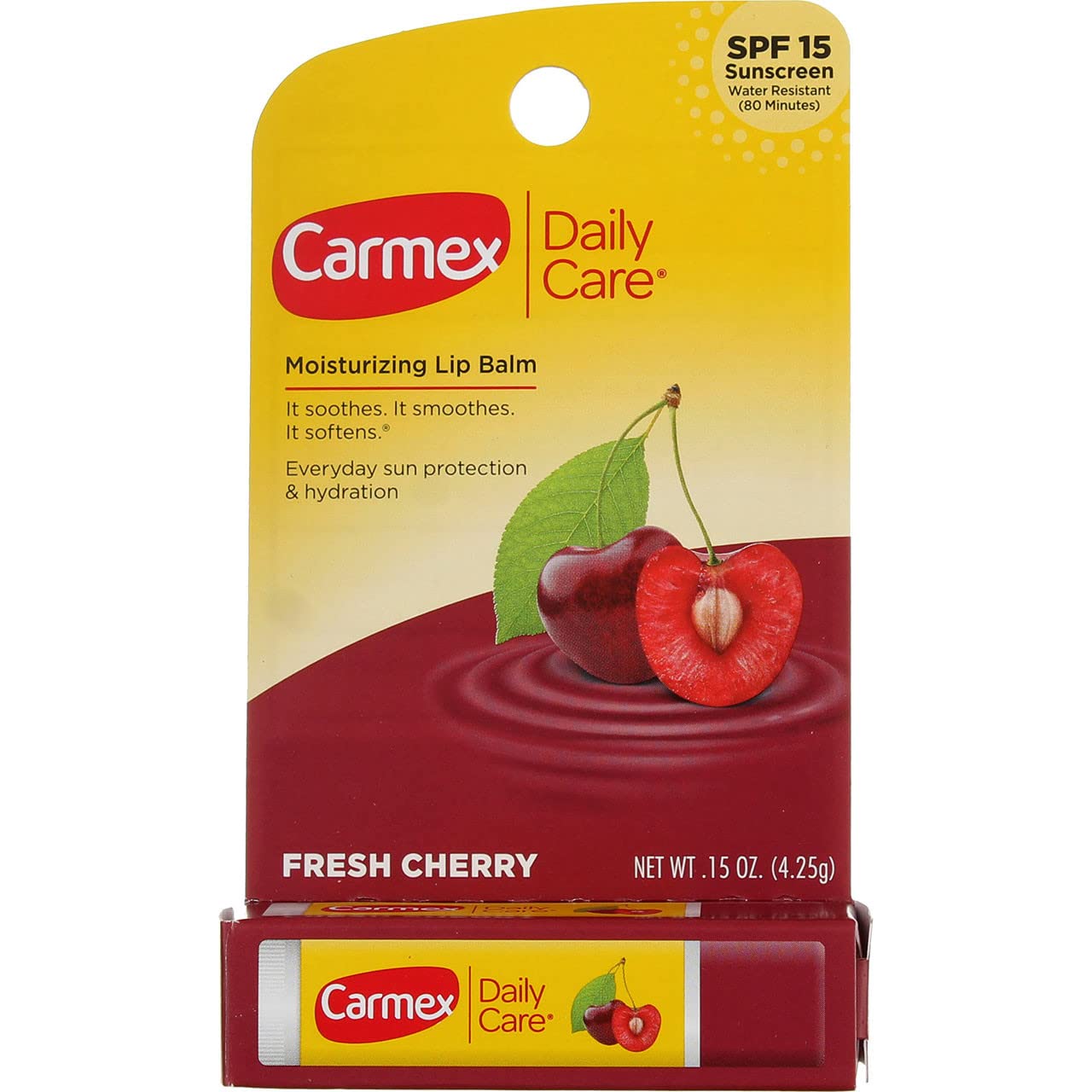 Carmex Lip Balm Stick Cherry Spf#15, 0.15 Oz Beauty and Personal Care Carmex