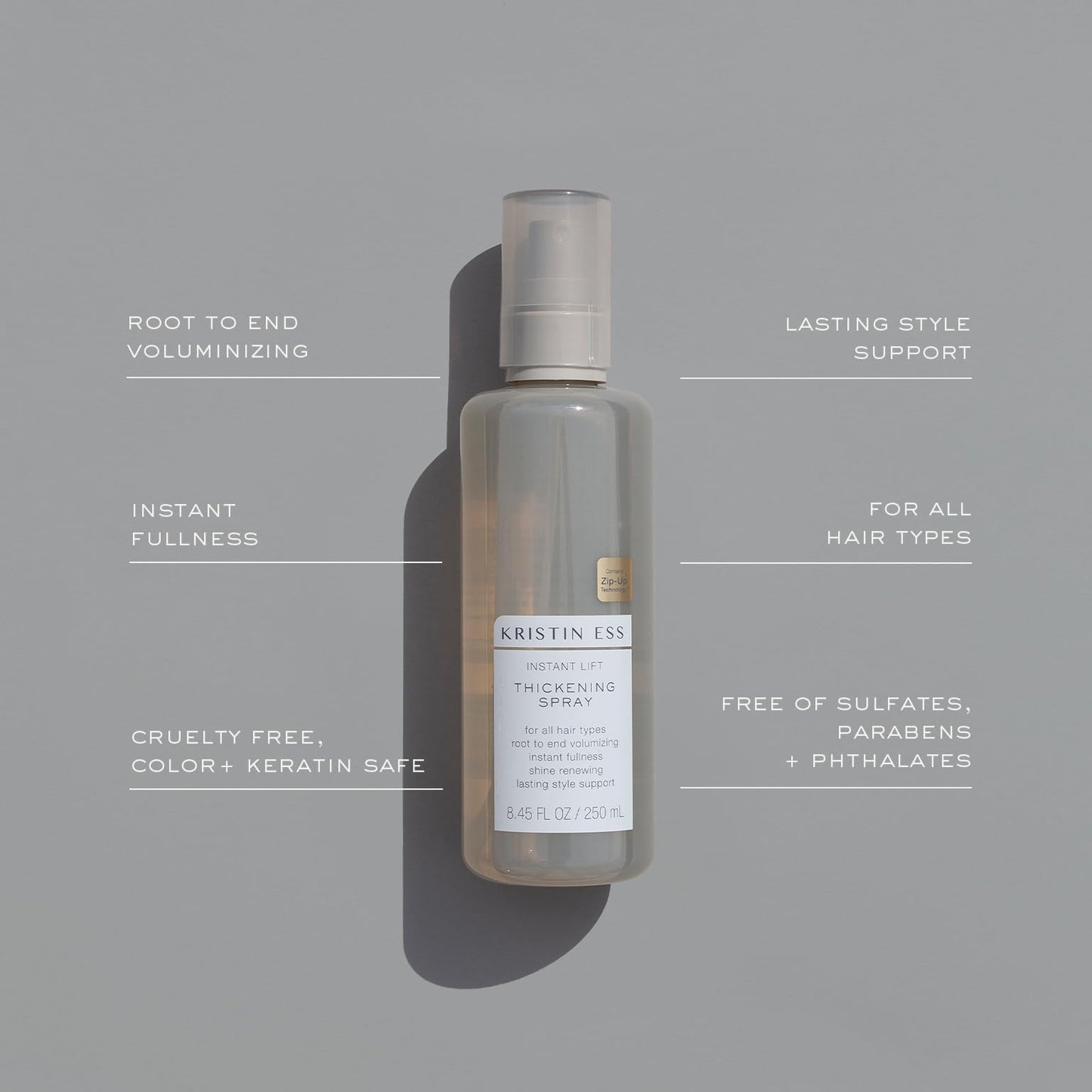 Kristin Ess Hair Instant Lift Thickening Spray for Volume + Fullness on Fine Hair, Shine Renewing, Style Support, Sulfate and Paraben Free, 8.45 fl. Beauty & Personal Care Kristin Ess