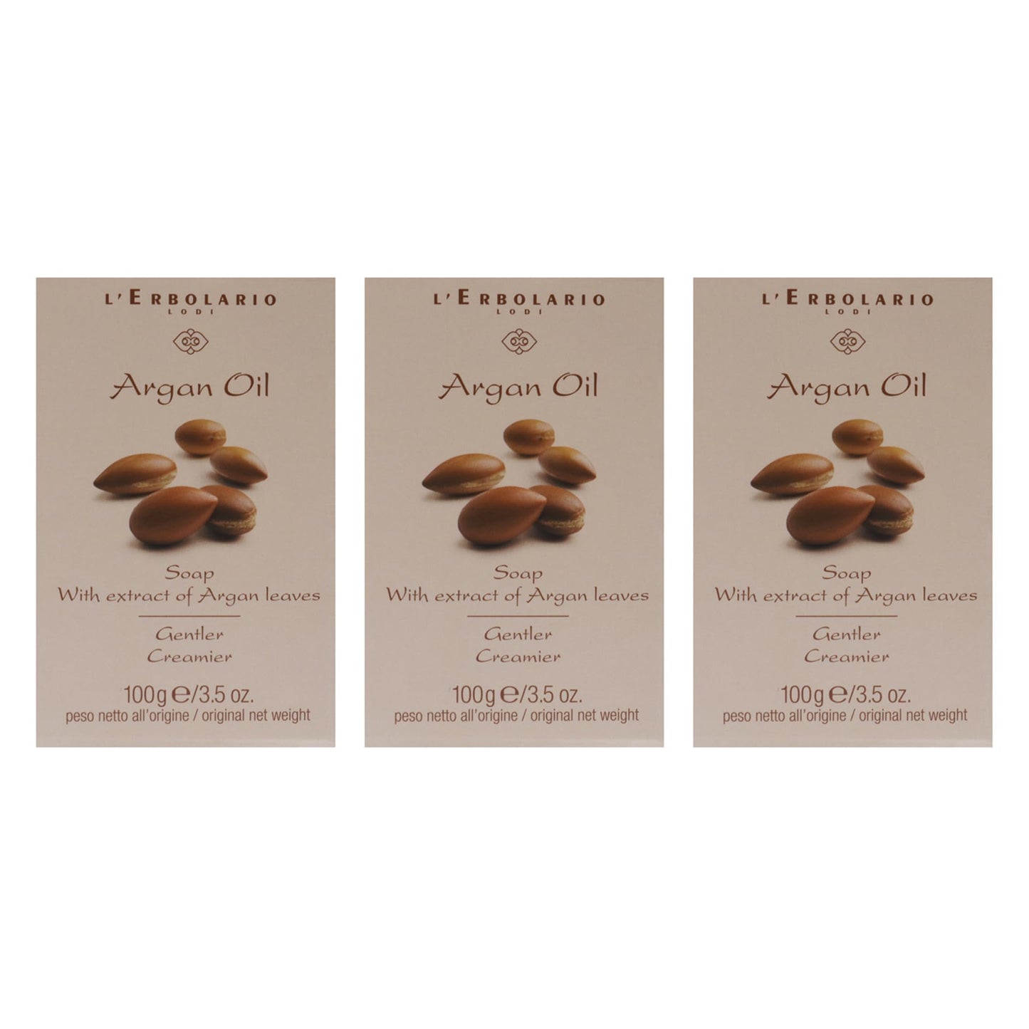 Soap - Argan Oil - Pack of 3 by LErbolario for Unisex - 3.5 oz Soap Beauty & Personal Care L'Erbolario