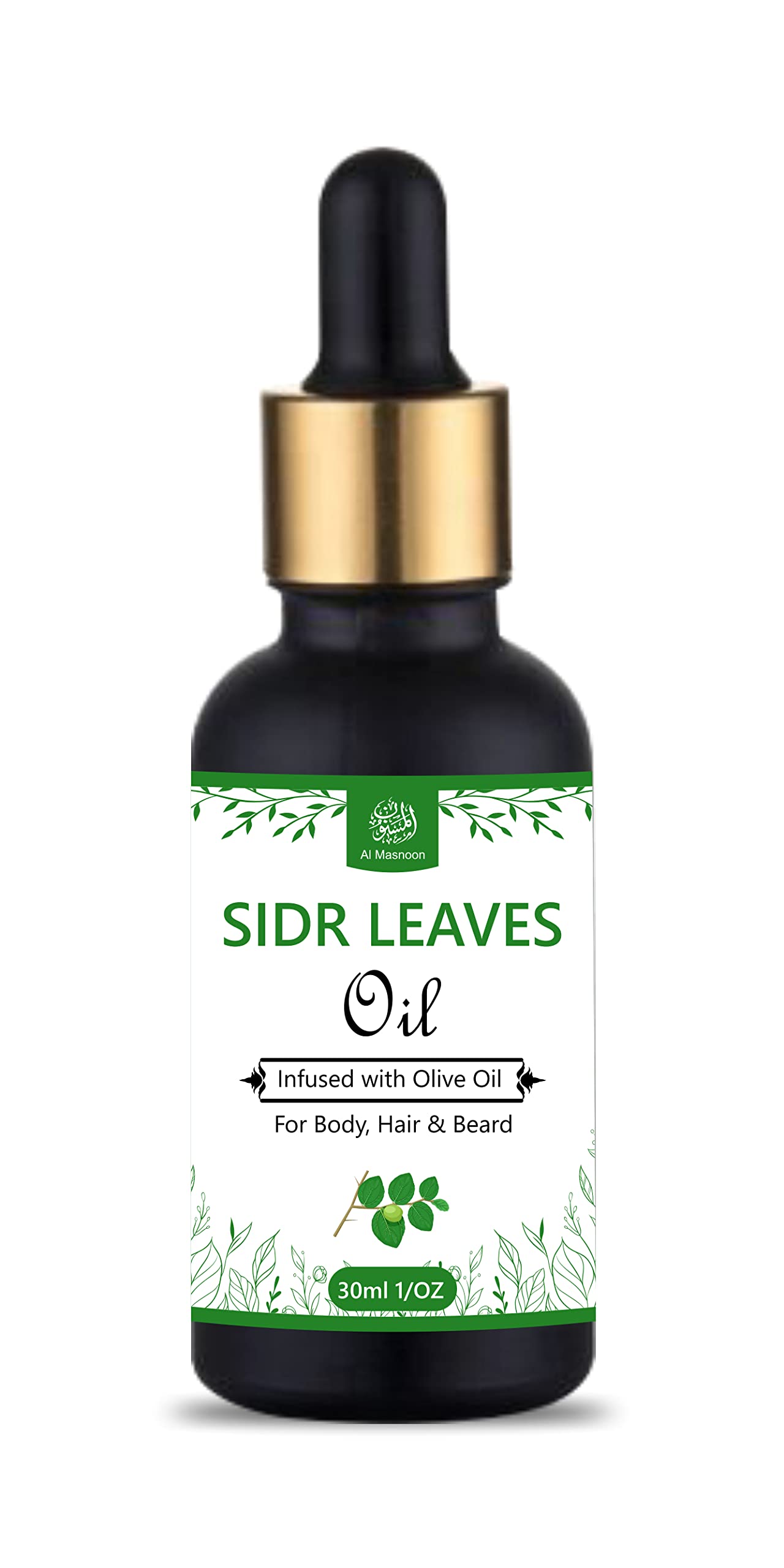 al masnoon Sidr Leaves Oil/Sidr Leaves Infused With Olive Oil/For Body, Hair & Beard/For Ruqaiya/ 30Ml(Pack Of 1) Beauty and Personal Care al masnoon