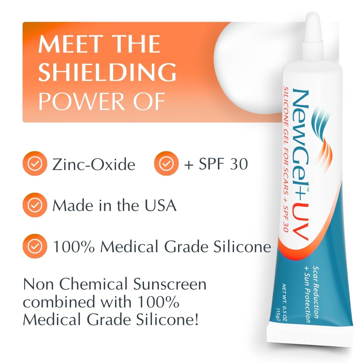 MyNewGel Plus UV Silicone Scar Gel with SPF 30 – Mineral Non-Chemical Sunscreen for Old & New Scars, Protects Against Harmful UV Rays, 15g Beauty & Personal Care MyNewGel