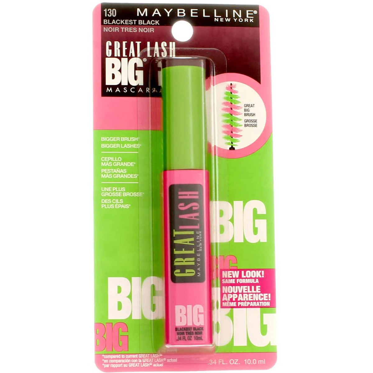 Myb Gl Big Blk Blk Size Ea Maybelline Great Lash Washable Mascara Blackest Black