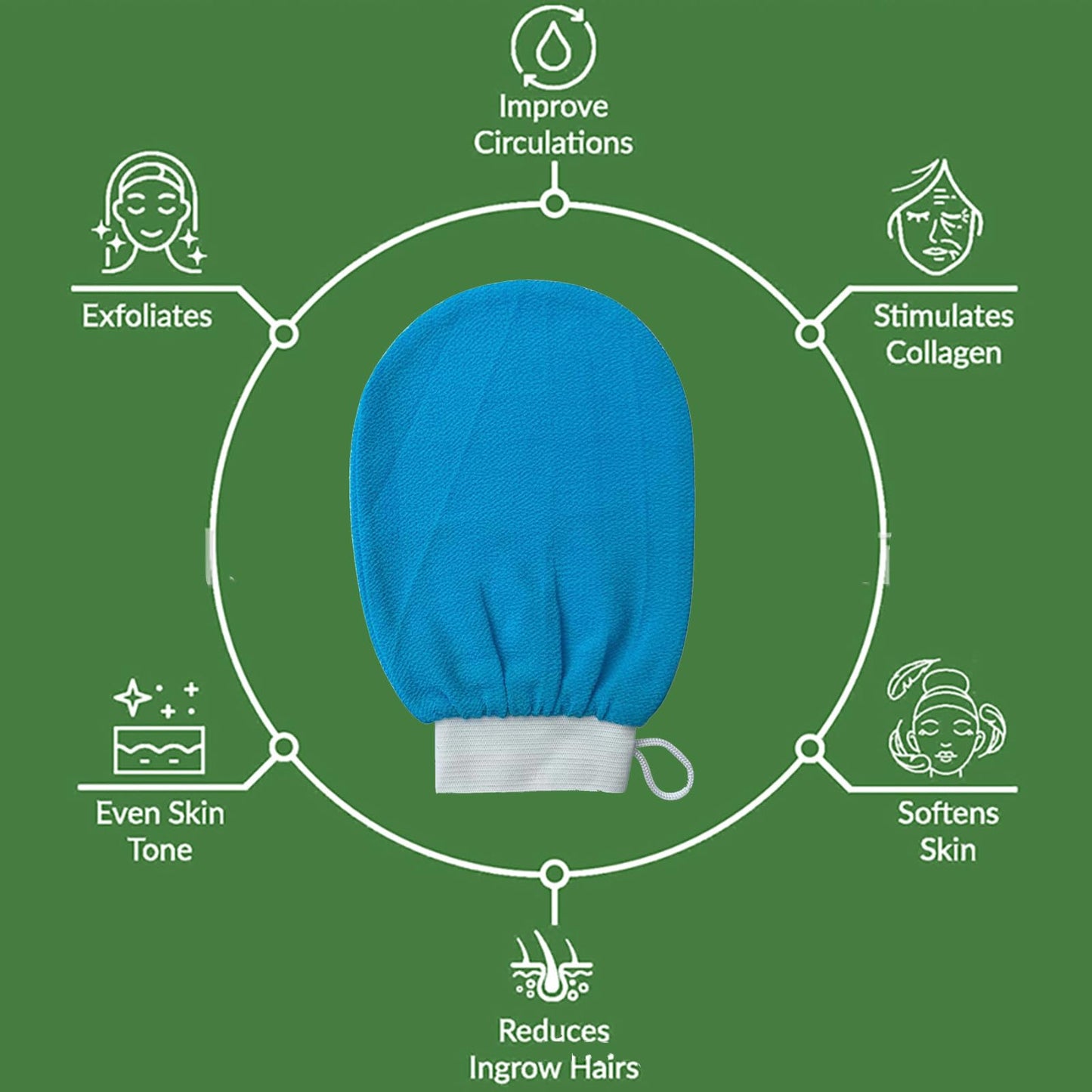1 Piece Exfoliating Mitt Exfoliating Washcloth Korean Body Scrub Gloves Italy Face Shower Cloth Asian Bath Massage Mitts Exfoliating Gloves For Shower Beauty and Personal Care Vdaxvme