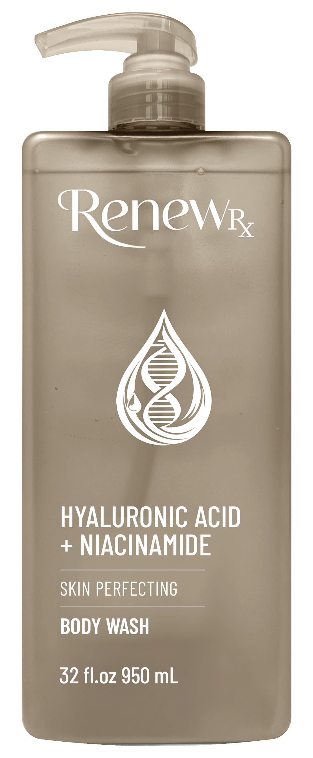 RENEW RX Hyaluronic Acid + Niacinamide Body Wash - Hydrating Skin Care Cleanser for Brightening & Skin Perfecting, Vegan Skincare, 32 fl oz Beauty & Personal Care RENEW RX
