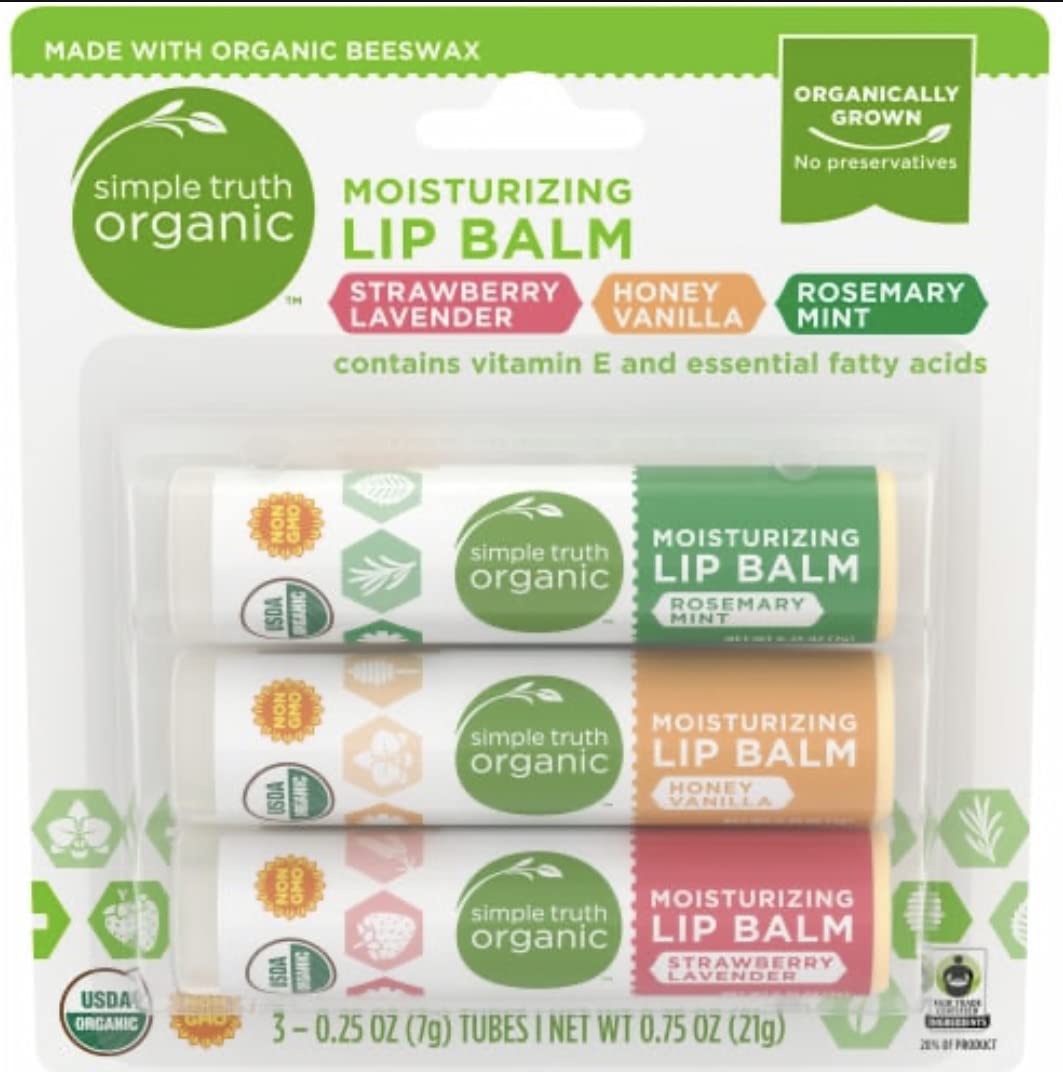 Moisturizing Lip Balm Variety Pack 3 Count (Single Pack) Beauty and Personal Care SIMPLE TRUTH