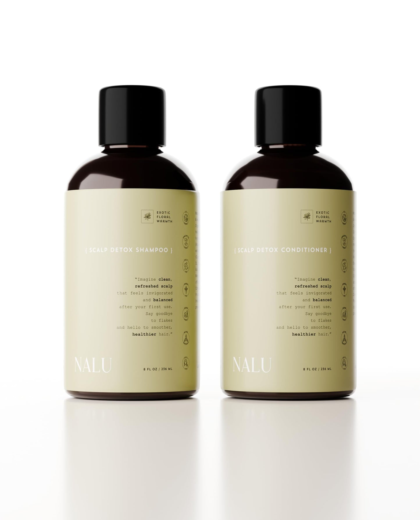NALU Scalp Detox Organic Shampoo and Conditioner Set - Purify, Revitalize and Balance for Healthy Hair Growth. Anti-Dandruff. 8 Fl Oz Each. Beauty & Personal Care NALU