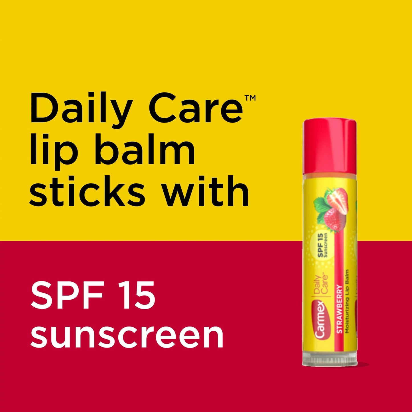 Carmex Daily Care Moisturizing Lip Balm Stick, Cherry, Strawberry, Wintergreen, SPF 15, 0.45 oz, 3 Ct (4 pack) (Bundle) Beauty and Personal Care Carmex