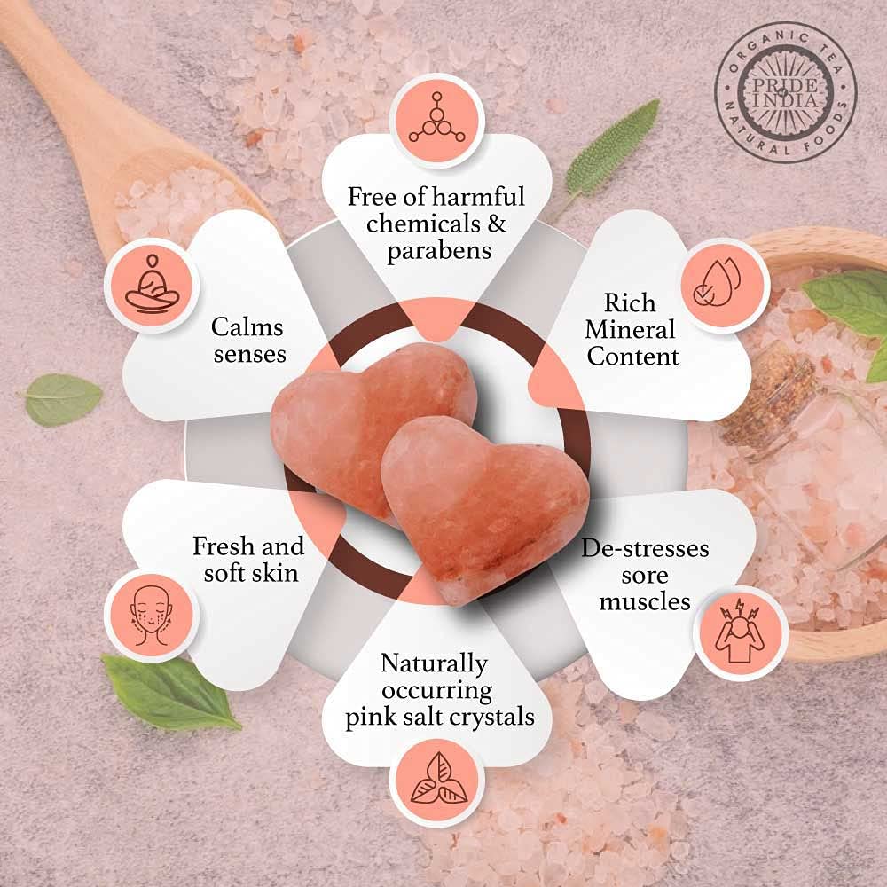 Pride Of India Pink Salt Crystal Accessories (Pink Salt Crystal Soap - Heart Shape) Beauty and Personal Care Pride Of India