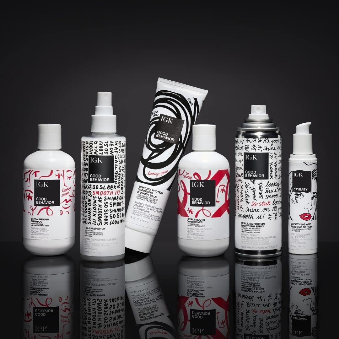 IGK CRYBABY Smoothing & Finishing Serum | High Shine + Frizz Control + Lightweight | Vegan + Cruelty Free | 1.5 Oz Beauty & Personal Care IGK