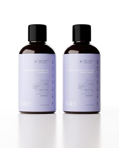 NALU Organic Grow Gorgeous Pro Line Hair Growth Activator Shampoo and Conditioner Set - Nourish, Strengthen & Promote Thicker, Fuller Hair. 8 Fl Oz Beauty & Personal Care NALU