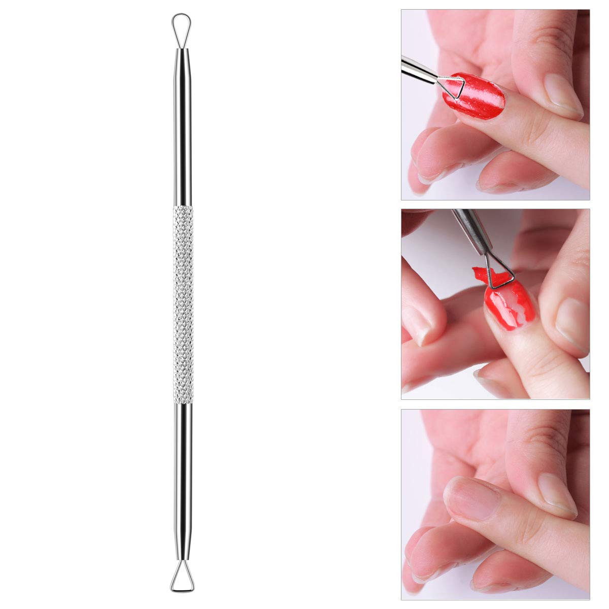 975 Pieces Lint Free Nail Art Gel Polish Remover Cotton Pad Nail Wipe With 1 Pcs Cuticle Double Head Pusher Remover Tool Beauty & Personal Care Tbestmax