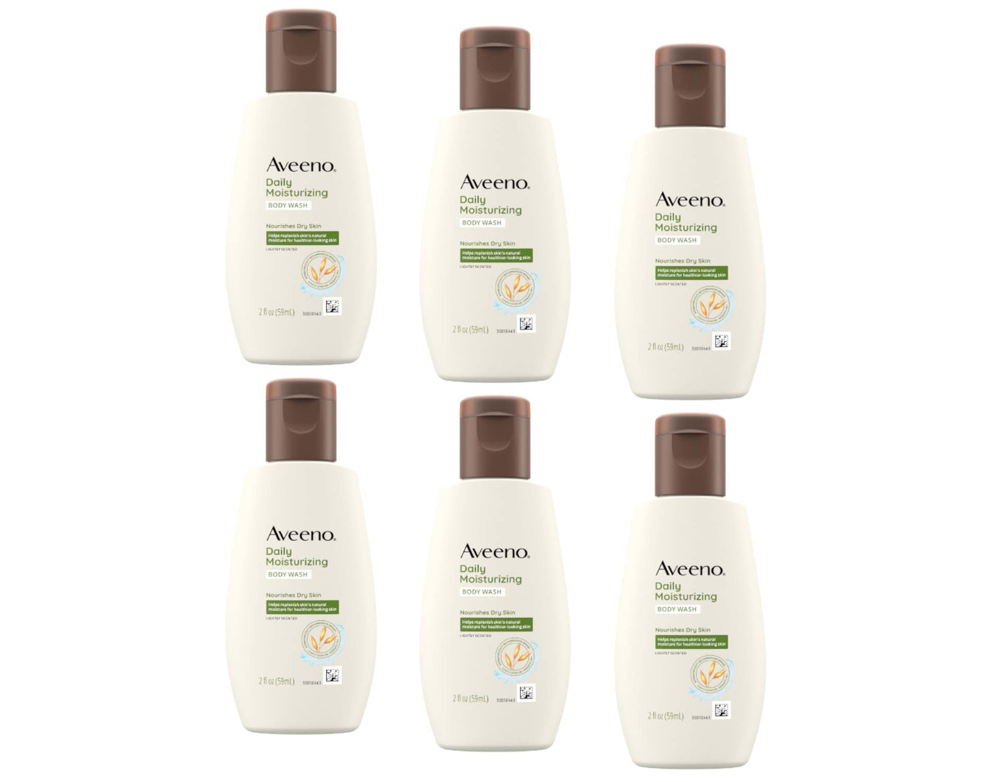 Aveeno Daily Moisturizing Body Wash, Travel Size, 2 Fluid Ounce (Pack of 6) Beauty & Personal Care Aveeno