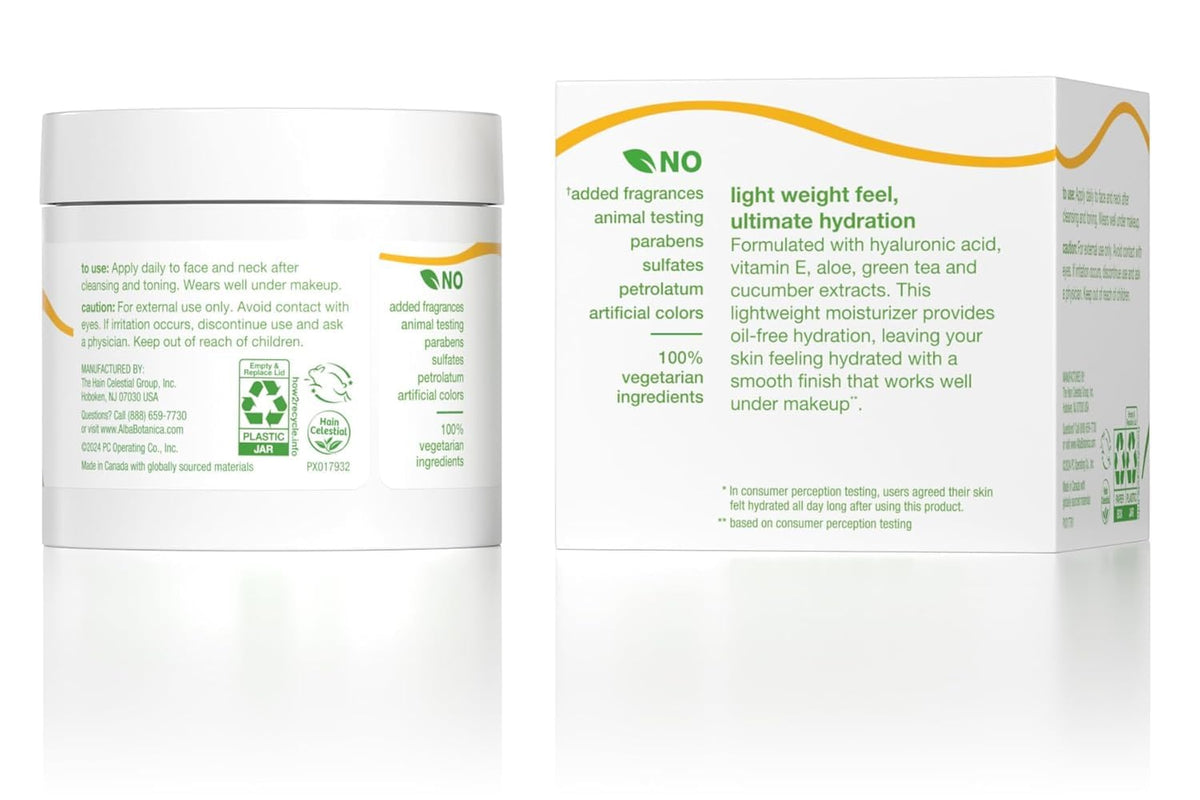 Alba Botanical Daily Hydrating Moisturizer Aloe & Green Tea 3 oz (Pack of 4)