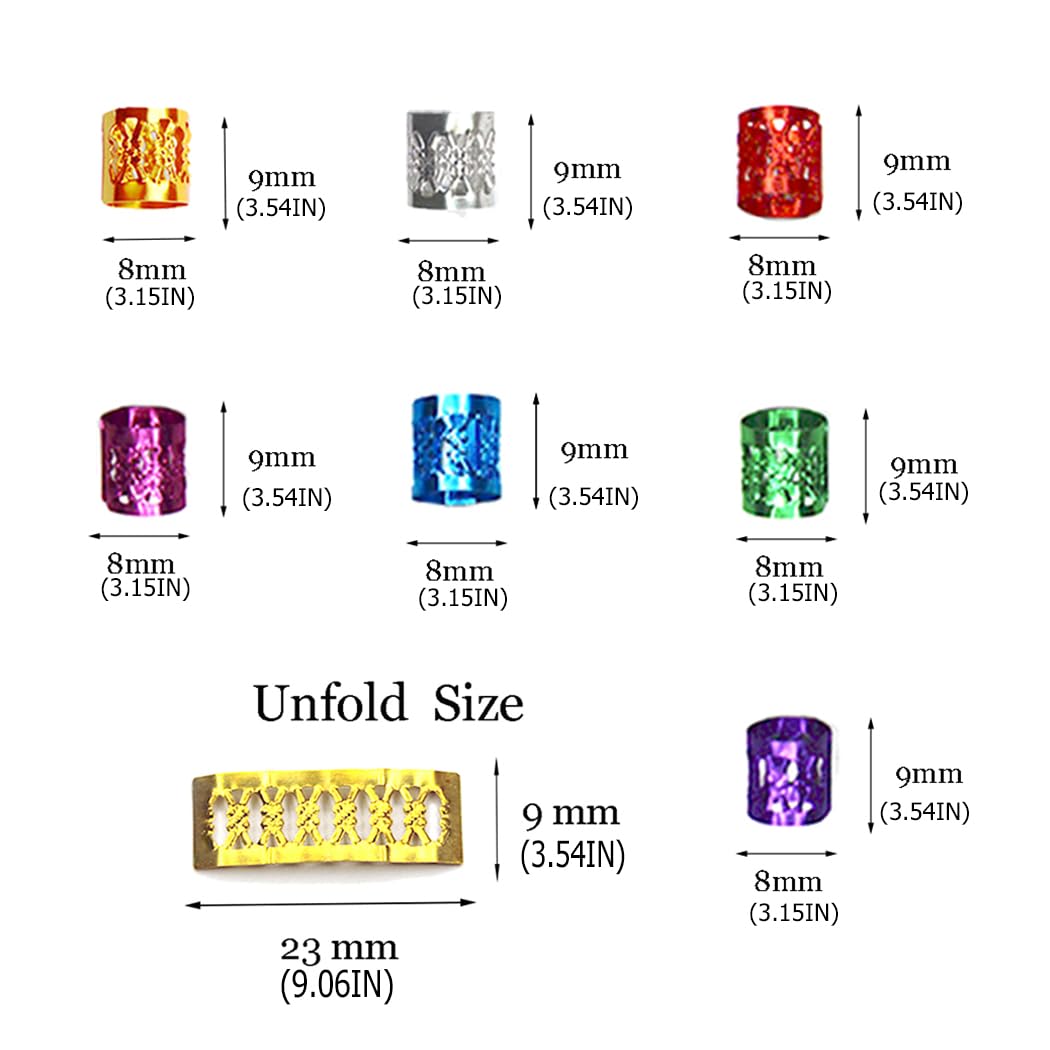 350PCS Hair Jewelry for Women Braids, DreadLock Beads Hair Decorations Aluminum Rings Clips Adjustable Metal Cuffs Braiding Hair Accessory By liliyab Beauty & Personal Care Liliyab