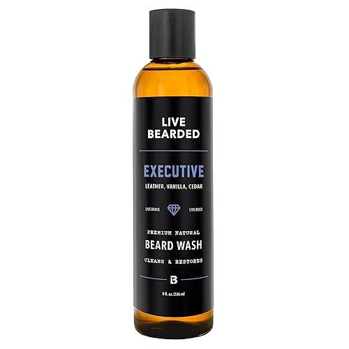 Live Bearded Beard Wash, 8 fl oz - Water-Based Face Cleanser with All-Natural Ingredients for a Gentle, Deep Clean - Made in the USA | Executive Scent Beauty & Personal Care Live Bearded