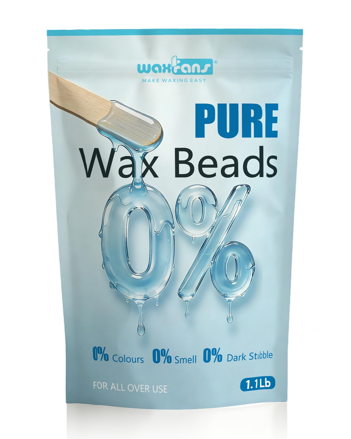Waxfans 1 lb Pure Wax Beads for Sensitive Skin - Hard Wax Beads for Hair Removal, Cera para Depilar, Bikini Wax & Brazilian Wax - 0% Colours, 0% Beauty and Personal Care waxfans